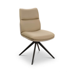 CHAISE MODERNE EN CUIR ET TISSU EMMY