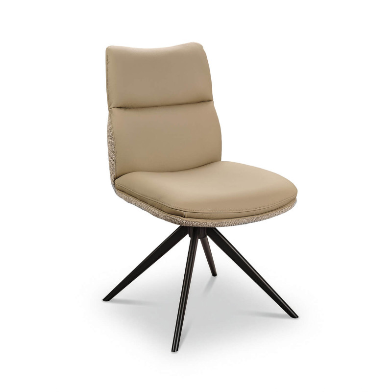 CHAISE MODERNE EN CUIR ET TISSU EMMY