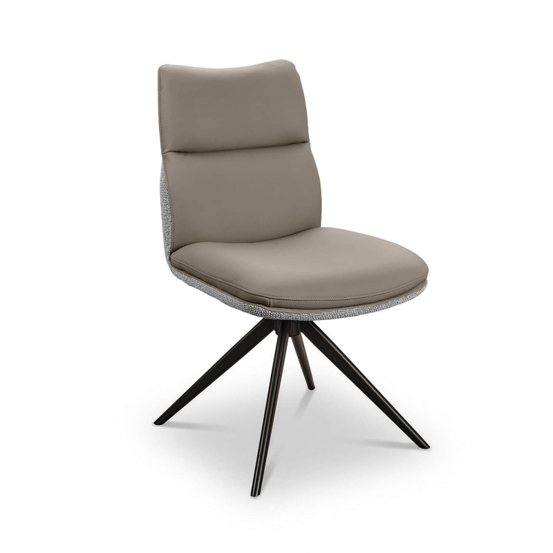 CHAISE MODERNE EN CUIR ET TISSU EMMY