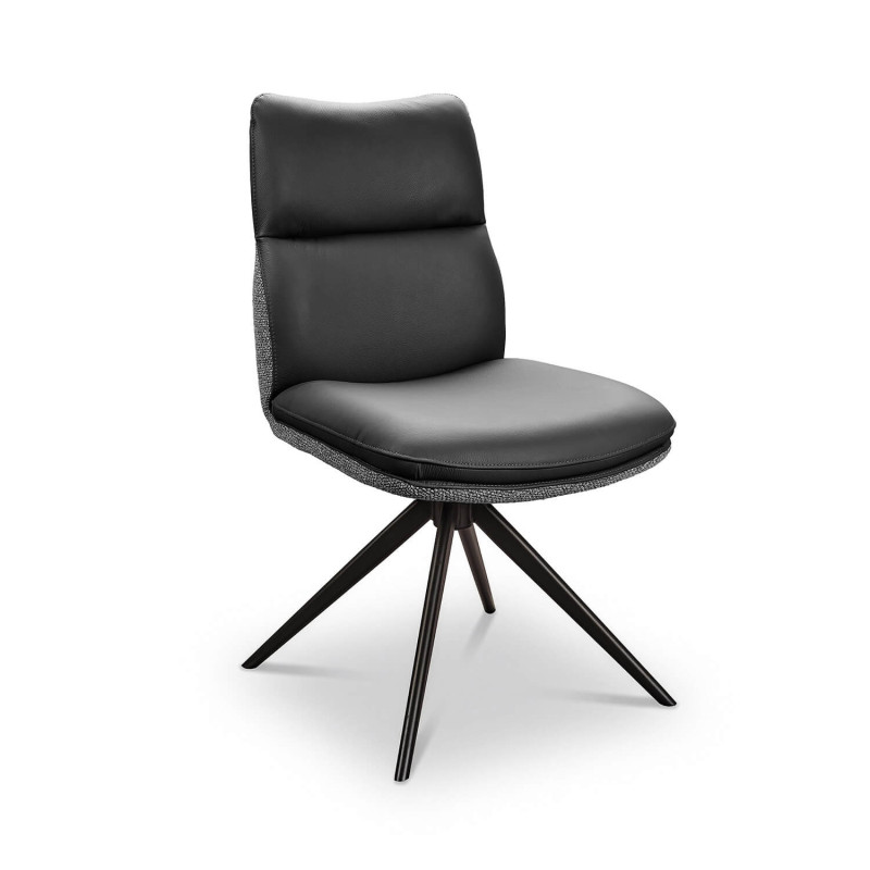 CHAISE MODERNE EN CUIR ET TISSU EMMY