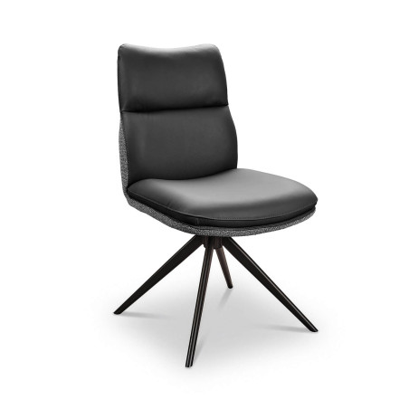 CHAISE MODERNE EN CUIR ET TISSU EMMY