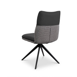 CHAISE MODERNE EN CUIR ET TISSU EMMY