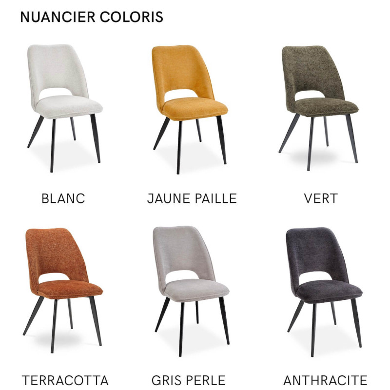 Chaise NOLWEEN en Tissu Déco Moderne - Le Chaisier