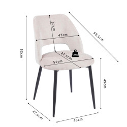 CHAISE CONTEMPORAINE EN TISSU ARLO