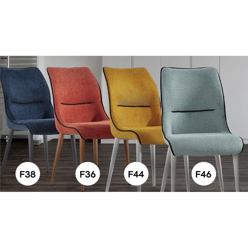 Chaise Contemporaine de Salle à Manger Cossue en Tissu LÉA - Le Chaisier