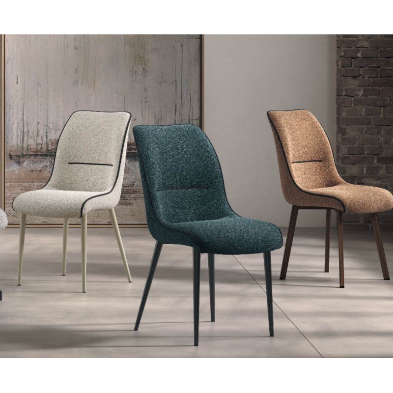 Chaise Contemporaine de Salle à Manger Cossue en Tissu LÉA - Le Chaisier