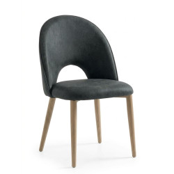 CHAISE CONTEMPORAINE DE SALLE À MANGER RETRO EN MICROFIBRE ROSIE
