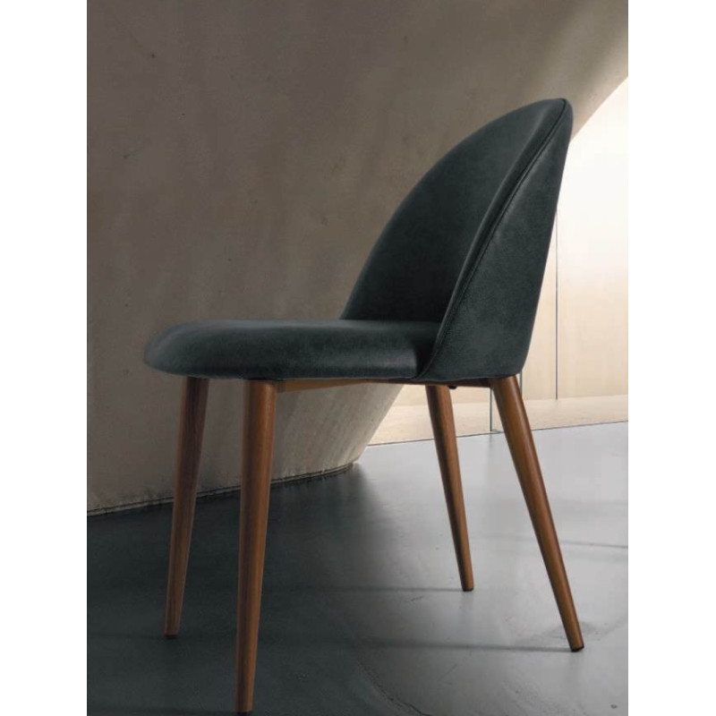CHAISE CONTEMPORAINE DE SALLE À MANGER RETRO EN MICROFIBRE ROSIE