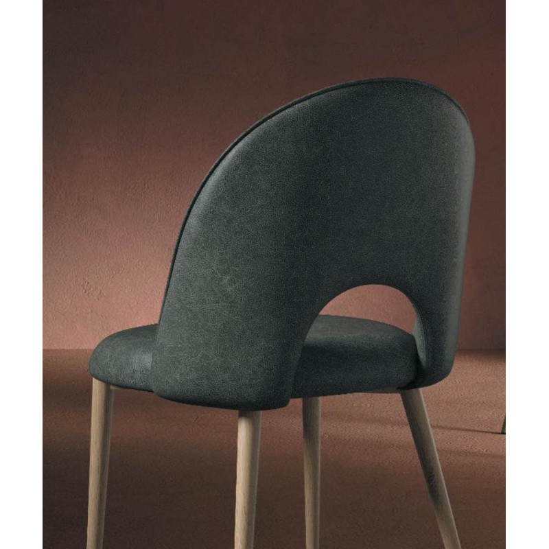 CHAISE CONTEMPORAINE DE SALLE À MANGER RETRO EN MICROFIBRE ROSIE