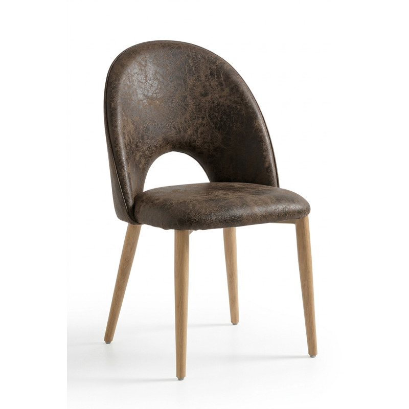 CHAISE CONTEMPORAINE DE SALLE À MANGER RETRO EN MICROFIBRE ROSIE