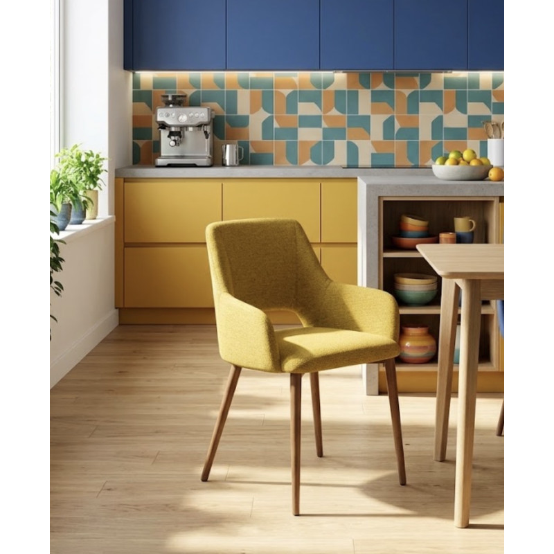 PETIT FAUTEUIL CARRÉ EN TISSU LYDIA