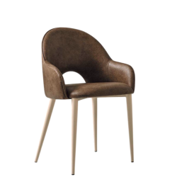 PETIT FAUTEUIL DE SALLE À MANGER ROND EN MICROFIBRE ROSIE