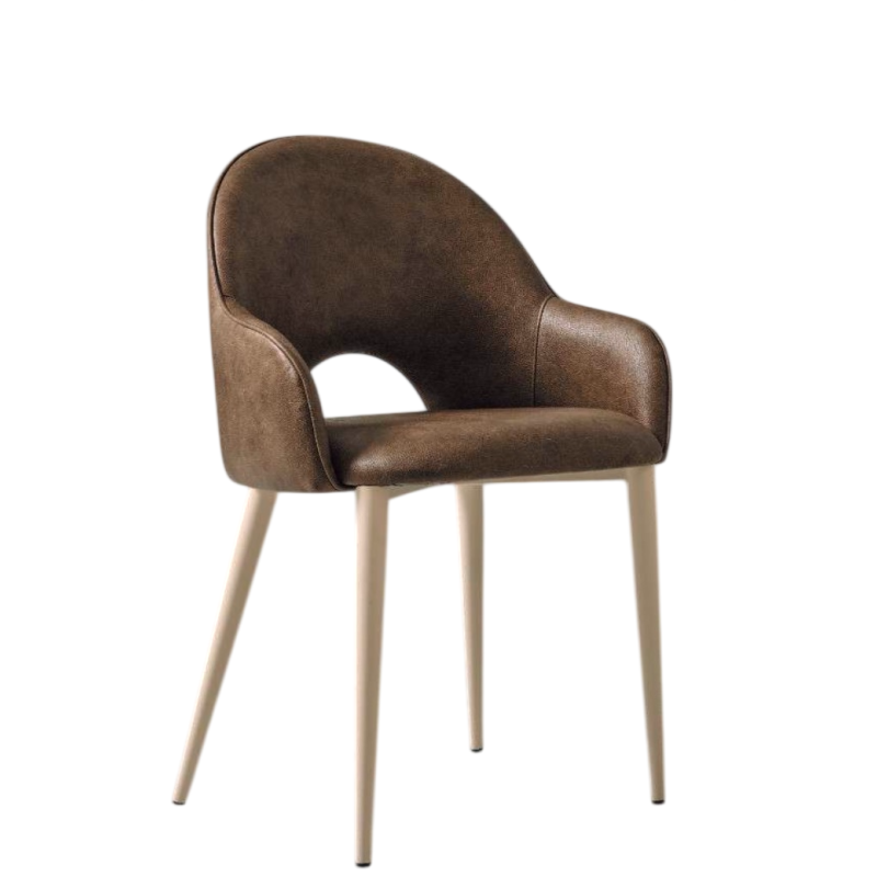 PETIT FAUTEUIL DE SALLE À MANGER ROND EN MICROFIBRE ROSIE