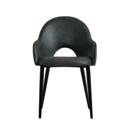 PETIT FAUTEUIL DE SALLE À MANGER ROND EN MICROFIBRE ROSIE