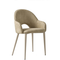 PETIT FAUTEUIL DE SALLE À MANGER ROND EN MICROFIBRE ROSIE