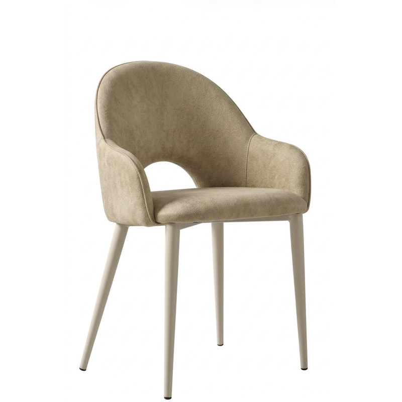 PETIT FAUTEUIL DE SALLE À MANGER ROND EN MICROFIBRE ROSIE