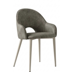 PETIT FAUTEUIL DE SALLE À MANGER ROND EN MICROFIBRE ROSIE
