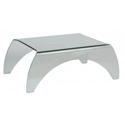 TABLE BASSE VERRE COURBE